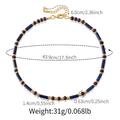 Détail du collier bohème en perles d'oeil de tigre avec entretoises dorées et fermoir - Collier en Perles Style Lapis-Lazuli (KN0590)