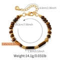 Détails du bracelet en perles d'oeil de tigre avec fermoir doré et mesures - Bracelet en Perles d'Oeil de Tigre (KB0785)