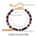 Bracelet perles lapis-lazuli et améthyste avec fermoir mousqueton doré et extension - Bracelet en Perles Style Lapis-Lazuli (KB0787)