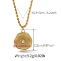 Detail of gold evil eye shell necklace with dimensions 40.3cm length and 2.2cm pendant size - Irregular Texture Pearl Style (SN0013) / Stainless Steel