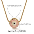 Detailed view of sun flower pendant necklace with dimensions 40.5+6cm and weight 8.1g - Pink Evil Eye (SN0020-1) / Stainless Steel