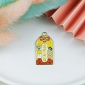 Yellow fortune charm pendant for exam success with rabbit and cherry blossoms - Success in Exams
