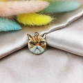 Pendentif chat Exotic Shorthair en émail doré pour création de bijoux DIY - Exotic Shorthair (4)
