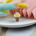 DIY resin ice cream charm with yellow scoop and brown cone for keychains - Yellow