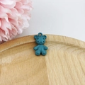 Matte teal bear-shaped DIY pendant accessory with a frosted finish for jewelry making - Dark Blue Bear