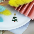 Ciondolo albero di Natale fai da te smaltato verde bianco rosso per creazione gioielli - Ciondolo Albero di Natale a Strati con Stella d'Oro (5)