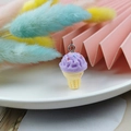 DIY purple resin ice cream cone charm with colorful sprinkles and metal hanging loop - Purple