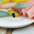 Realistic resin mallard duck pendant with silver metal ring for DIY jewelry making - Mandarin Ducks