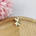 Golden bear-shaped alloy pendant with a smooth polished finish and hanging loop - Gold Bear