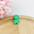 Cute mint green matte bear pendant DIY jewelry accessory with a soft frosted finish - Green Bear