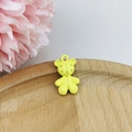 Bright yellow teddy bear pendant with matte finish for DIY jewelry accessories - Yellow Bear