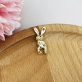 Cute gold-plated rabbit pendant charm with polished finish and hanging hole for jewelry - Gold Rabbit