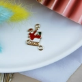 Ciondolo slitta di Babbo Natale in smalto dorato per creazione di gioielli fai da te - Connettore Slitta di Babbo Natale (12)