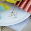 Ciondolo a fiocco di neve in smalto bianco e oro per creazione gioielli DIY - Ciondolo Fiocco di Neve Esagonale Bianco (16)