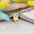 Cute green frog popsicle resin pendant with metal ring for DIY phone cases and keychains - Green Frog Style (3)