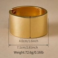 Chunky irregular gold alloy cuff bracelet with 4cm width and vintage hammered texture - Polished Gold Hinged Bangle (SZ60789-1)