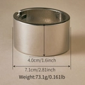 Exaggerated silver wide hinged bangle with irregular retro wrinkled texture and dimensions - Polished Silver Hinged Bangle (SZ60789-2)