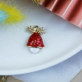 Ciondolo a campana di Natale con corna di renna dorate e smalto rosso per gioielli fai-da-te - Ciondolo Campanella Bianco Rosso con Corna (21)