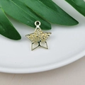 Ciondolo a stella dorata con albero della vita traforato per gioielli DIY - Stile Albero della Vita Stella (2)