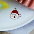 Ciondolo Babbo Natale in lega e smalto per la creazione di gioielli artigianali - Ciondolo Testa di Babbo Natale (23)