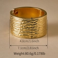 Irregular vintage gold alloy cuff bracelet with hammered texture and 4cm width - Irregular Hammered Gold Bangle (SZ60789-5)