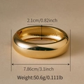 Polished gold chunky alloy bangle featuring a 2.1cm width and textured irregular surface - Polished Gold Thick Bangle (SZ60790-1)