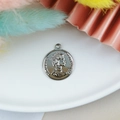 Silver coin pendant with Queen Elizabeth relief for DIY jewelry and necklaces - Silver