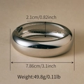 Polished silver alloy chunky bangle with irregular retro fold design and dimensions - Polished Silver Thick Bangle (SZ60790-2)