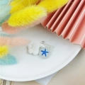 DIY resin pendant accessory with Aquarius constellation and blue starfish motif - White Clouds