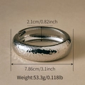 Chunky silver alloy bangle with vintage hammered texture and 2.1cm width design - Hammered Silver Thick Bangle (SZ60790-4)