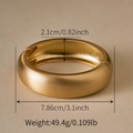 Irregular textured gold alloy cuff bracelet with matte brushed finish dimensions info - Matte Gold Thick Bangle (SZ60790-5)