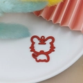 Macro shot of a red hollow tiger charm with Chinese character Wang for jewelry DIY - Full Tiger Red (Painted)