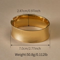 Irregular vintage style golden alloy wide open bracelet with textured inner surface - Glossy Gold Wide Hinged Bangle (SZ60801-1)