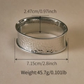 Silver hammered metal cuff bracelet with 7.15cm diameter and 2.47cm width measurements - Matte Silver Wide Cuff (SZ60801-4)