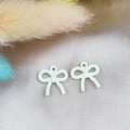 Colgantes de lazo blanco con textura de cuerda para creación de joyas DIY - Blanco
