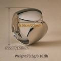 Polished silver irregular cuff bracelet with hinge closure, dimensions 2.2x2.58 inches - Streamlined Mirror Silver Bangle (SZ60809-2)