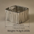 Exaggerated silver irregular textured cuff bracelet measuring 3.1 inches in width - Bark Texture Silver Square Bangle (SZ60830-2)