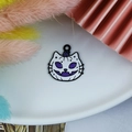 Halloween purple and white cat pumpkin charm for DIY jewelry making accessories - Black White Pumpkin