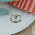 Golden hollow tiger head pendant with Chinese character detail for DIY jewelry making - Tiger Head Gold