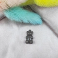 DIY gummy bear pendant in dark grey enamel finish for jewelry making and crafting - Brown