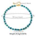 Détail du collier bohème en turquoise avec perles dorées et fermoir mousqueton sûr - Collier en Gravier Style Turquoise Bleue (KN0610)