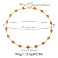 Detail view of pearl necklace dimensions: 41cm length with 6cm extension chain - Amber Bead Gold Chain Necklace (KN0609-5)