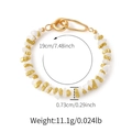 Détails du collier en perles de cristal blanc irrégulières avec fermoir doré de 19 cm - Bracelet en Gravier de Pierre Naturelle Blanche (KB0788)