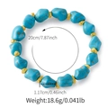 Collier en perles de turquoise avec entretoises dorées et détails de mesures - Bracelet en Gravier Style Turquoise Bleue (KB0808)