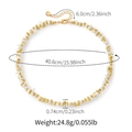 Détails des éclats de cristal blanc et perles dorées avec les dimensions exactes - Collier en Gravier de Pierre Naturelle Blanche (KN0594)