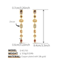 Gedetailleerde afmetingen van meerkleurige zirkonia oorbellen met 18K gouden plating - Meerkleurige Geometrische Stijl (KE1763) / 18K