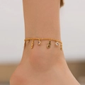 Elegant 18K gold plated anklet featuring infinity charms and sparkling zircon stones - Infinity Symbol Zirconia Style (KA0277)