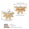 18K gold plated flower stud earrings with sparkling zircon cluster for women - Exquisite Flower Cluster Style (KE1805)