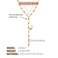 Spécifications détaillées du long collier en Y plaqué or 18 carats avec verre coloré - Style de Goutte d'Eau Coloré (KN0647)