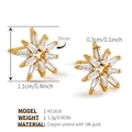 Macro detail of starburst stud earrings featuring 18K gold plating and cubic zirconia - Radiant Starburst Style (KE1818)